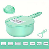 kkboxly 1pc 12-in-1 Multi-Functional Vegetable Slicer - Mandolines with Food Grater, Cutter, Container, Hand Guard, and Shredder for Easy Kitchen Prep - Space-Saving Kitchen Gadgets for Home Cooks