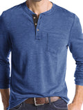 Plus Size Men's Classic Solid Henley Shirt, Trendy Oversized Slim Fit Long Sleeve Henley Shirt Tops For Big & Tall Males, Men's Clothing