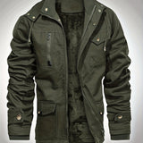 Men's Hooded Military Tactical Jacket Windproof Fleece Coat