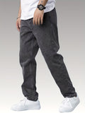 kkboxly  Loose Fit Straight Leg Jeans, Casual Street Style Denim Pants