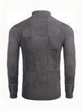 kkboxly  All Match Knitted Slim Fit Sweater, Men's Casual Warm High Stretch Turtleneck Pullover Sweater For Fall Winter