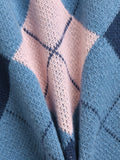 kkboxly  Plain Color Block Loose Fit Warm Sweater, Men's Casual Retro Style Slightly Stretch Crew Neck Pullover Sweater For Fall Winter