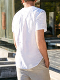kkboxly  INCERUN Mens Brand Shirt Henley Plain Cotton Breathable Chic Tops Short Sleeve Stylish Casual Shirts Men Streetwear Camisa