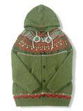 3j3 Women's Casual Hooded Knit Cardigan - Color Block, Button-Up, Long Sleeve with Pockets - Perfect for Fall & Winter