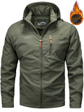 kkboxly  Men's Warm Thick Hooded Windbreaker Jacket, Casual Jacket For Fall Winter Outdoor Activities