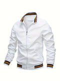 kkboxly  Men's Casual Baseball Jacket Coat Regular Fit College Hipster Windbreaker For Spring Autumn