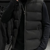 Warm Winter Vest, Men's Casual Zipper Pockets Zip Up Vest For Fall Winter