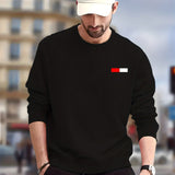 kkboxly  Classic Pattern Print Trendy Sweatshirt, Men's Casual Graphic Design Crew Neck Pullover Sweatshirt For Men Fall Winter