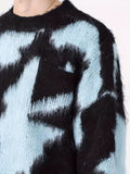 kkboxly  Men's Round Neck Pullover Fashion Abstract Paint Jacquard Knit Sweater
