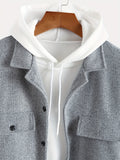 kkboxly  Retro Vintage Jacket, Men's Casual Button Up Lapel Jacket Coat College Hipster Windbreaker For Spring Fall