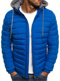 kkboxly  Men's Cotton-padded Jacket Coat, Winter Zipper Slim Fit Lightweight Hooded Jacket