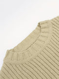 kkboxly  Fashionable Men's Solid Color Knit Sweater Plus Size Male's Pullover Sweater For Autumn And Winter, Leisurewear For Big And Tall Guys