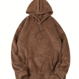 kkboxly Plus Size Women & Men Clothes Men's Soft Drawstring Flannel Hoodie With Kangaroo Pocket, Oversized Loose Clothing, Best Sellers Gifts Best Sellers Gifts