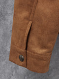 kkboxly  Men's Casual Suedette Zip Up Biker Jacket, Chic Faux Leather Jacket