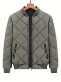 Warm Fleece Thickened Jacket, Men's Casual Baseball Collar Zip Up Jacket Coat For Fall Winter
