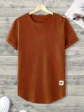 kkboxly  Men's "Smile" T-shirt For Summer Outdoor, Casual Slightly Stretch Crew Neck Tee Short Sleeve Graphic Stylish Clothing