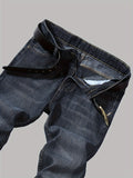 Men's Trendy Jeans Distressed Punk Men's Denim Pants Slim Streetwear Hiphop Jeans