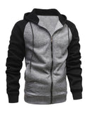 kkboxly  Men's Novelty Color Block Pullover Fleece Hoodie, Casual Hooded Sweatshirts Full Zip Jacket With Pocket