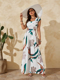 kkboxly  Boho Summer Women Clothing Printing Sleeveless High Waist Casual Jumpsuit