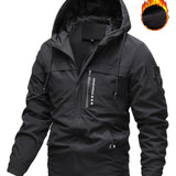 kkboxly  Men's Casual Hooded Windbreaker Jacket For Outdoor Activities