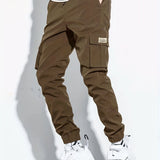 kkboxly  Men's Stylish Casual Multi-Pocket Black Cargo Pants