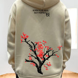 kkboxly  Men's Fleece Loose Long Sleeve Drop Shoulder Hoodie