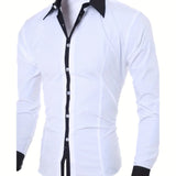 kkboxly  Men's Casual Button Up Contrast Color Long Sleeve Shirt, Men's Clothes For Spring Summer Autumn, Tops For Men