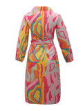2025 kkboxly  Floral Print Surplice Neck Split Dress, Elegant Long Lantern Sleeve Dress For Spring, Women's Clothing