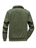 kkboxly  Men's Casual Warm Thick Jacket, Chic Cotton Stand Collar Flap Pocket Jacket For Fall Winter