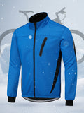 kkboxly  Men's Thickened Warm Jacket, Coat Windproof Waterproof Coldproof Mountain Bike Riding Suit, Winter Reflective Top