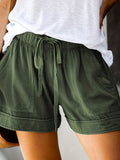 kkboxly  Drawstring Elastic Waist Shorts, Casual Comfortable Shorts With Pockets For Summer, Women's Clothing