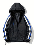 kkboxly  Classic Design Hooded Jackets By Activity, Men's Casual Zip Up Jacket Coat For Spring Fall
