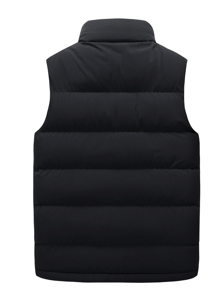 kkboxly Men's Autumn/Winter  Lightweight Sleeveless Zip-up Padded Vest With Chest Pockets