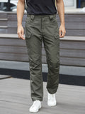 kkboxly  Trendy Solid Cargo Pants, Men's Multi Flap Pocket Trousers, Loose Casual Outdoor Pants, Men's Work Pants Outdoors Streetwear Hip Hop Style