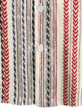 kkboxly  Vertical Stripes Men's Vintage Lapel Shirt For Spring Fall Outdoor, Casual Geometry Button Up Short Sleeve Graphic Novel Clothes