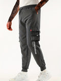 kkboxly Classic Design Multi Pocket Cargo Pants, Men's Casual Loose Fit Drawstring Cargo Pants/Joggers For Spring Summer Outdoor
