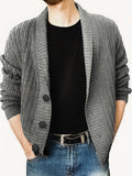 kkboxly  Men's Button Up Casual V Neck Cardigan, Knitted Sweater Jacket Coat For Men Winter Fall