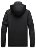 kkboxly  Men's Casual Waterproof Windbreaker Jacket Hooded Coat Regular Fit Coat For Spring Autumn Outdoors Hiking Fishing