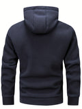 kkboxly  Men's Warm Polar Fleece Jacket, Casual Hooded Coat With Kangaroo Pocket