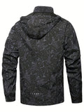 kkboxly  Men's Casual Lightweight Waterproof Windbreaker Jacket, Full Zip Up Hooded Shell Outdoor Hiking Coat For Autumn And Winter