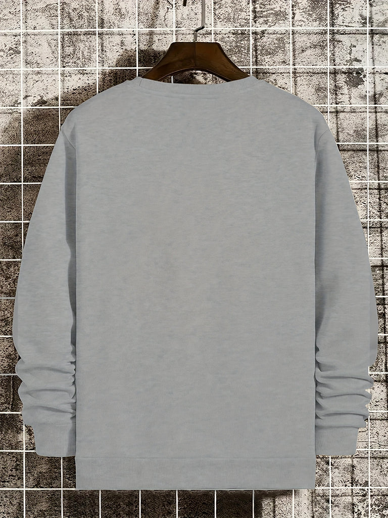 kkboxly  It's OK Print Trendy Sweatshirt, Men's Casual Graphic Design Crew Neck Pullover Sweatshirt For Fall Winter