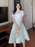 kkboxly  Sweetheart Neck Solid Dress, Elegant Ruffle Trim Slim Waist A Line Evening Dress, Women's Clothing