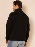 kkboxly  Men's Polar Fleece Zip Up High Neck Jacket For Fall Winter
