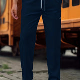 kkboxly Men's Casual Pocket Joggers, Drawstring Long Sports Pants For Spring Summer