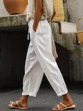 kkboxly  Solid Drawstring Pants, Casual Elastic Waist Versatile Pants, Women's Clothing