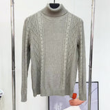 kkboxly  Men's Plain Turtleneck Sweater, Trendy High Stretch Fashion Comfy Thermal Tops