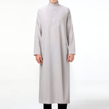 kkboxly  Muslim Men Long Sleeve Thobe Middle East Saudi Arab Kaftan Islamic Dubai Robes Ramadan Dishdasha