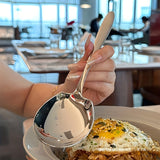 kkboxly 2pcs Extra Large Stainless Steel Long Handle Serving Spoons - Durable and Thickened Design, Suitable for Use in Homes, Hotels, Canteens and Restaurants Stainless Steel Spoon Cutlery Set
