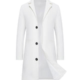kkboxly Stay Warm and Stylish in This Men's Mid-Length Woolen Trench Coat Jacket