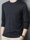 kkboxly  Men's Casual Knit Long Sleeve Pullover Sweater Top Men's Clothes Fall Winter